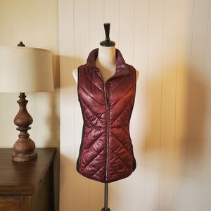 Calvin Klein Maroon Quilted Vest For Women